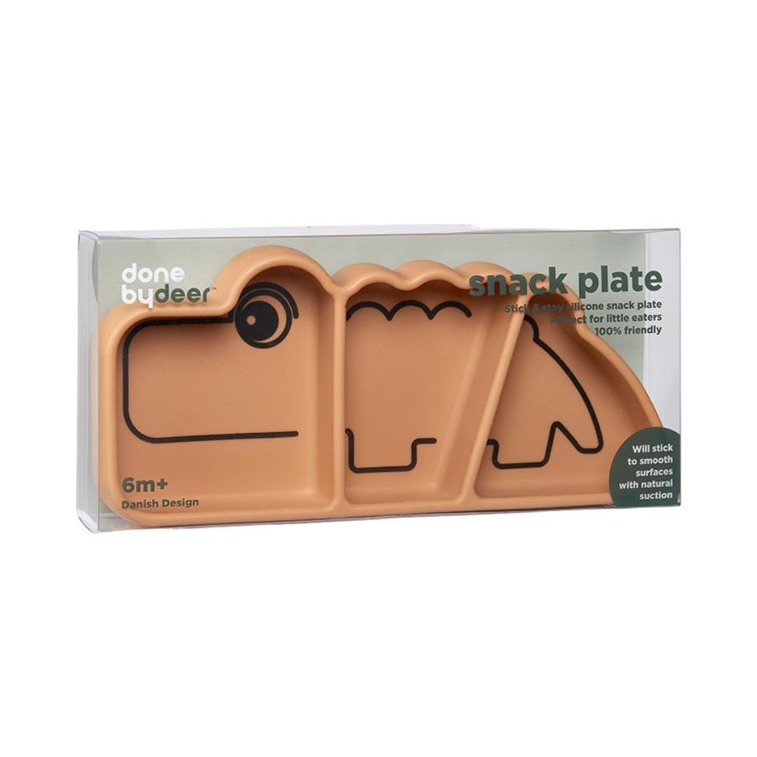 Plato de silicona para snack con ventosa Croco mostaza