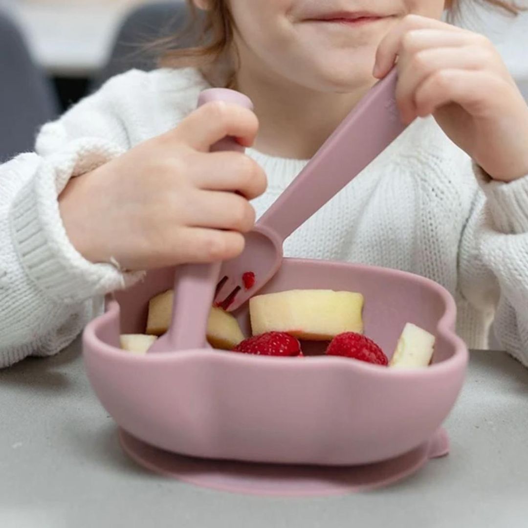 Cubiertos con caja Rosa viejo